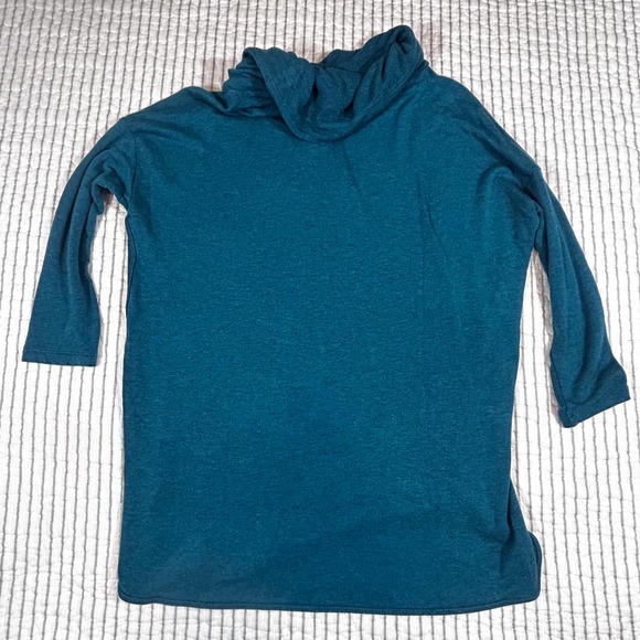 Grayson Cowl Neck Sweater Womens XS 97% Rayon 3% Spandex Made in Indonesia Teal - Picture 4 of 12